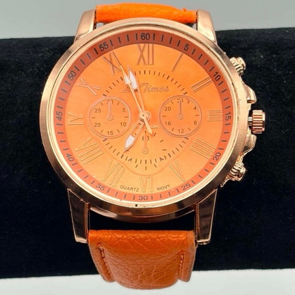 Rose Gold & Orange Lin Times Men’s Watch